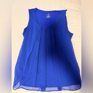 New York & Company Royal Blue Sleeveless Blouse